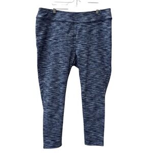Zenergy by Chicos Athletic Leggings Blue Marled Capri‎ Zip Pocket Size 3